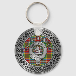 Llavero Clan Baxter Escudo y Tartan Knot