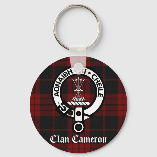 Llavero Clan Cameron Escudo y Tartán (Anverso)