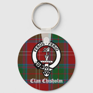 Llavero Clan Chisholm Tartan & Escudo Badge
