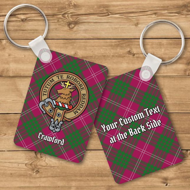 Llavero Clan Crawford Escudo sobre Tartan Keychain (Subido por el creador)