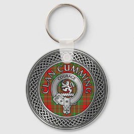 Llavero Clan Cumming Escudo y Tartan Knot Keychain