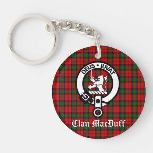 Llavero Clan escocés MacDuff Tartán y placa Escudo