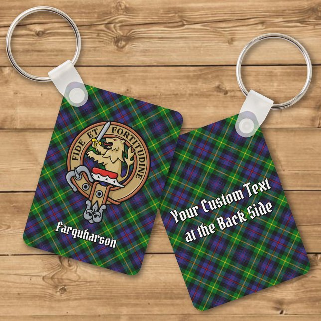 Llavero Clan Farquharson Escudo sobre Tartan Keychain (Subido por el creador)