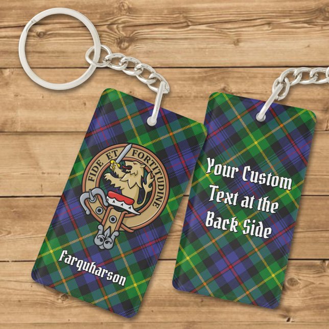 Llavero Clan Farquharson Escudo sobre Tartan Keychain (Subido por el creador)