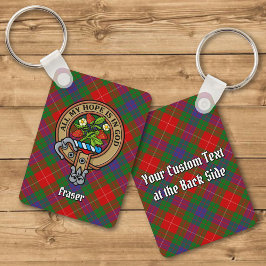 Llavero Clan Fraser Escudo sobre la cadena Keychain Tartán
