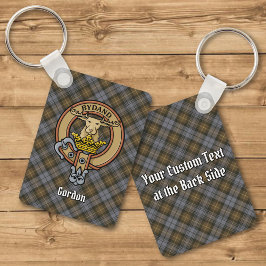 Llavero Clan Gordon Escudo sobre la Weathered Tartan Keych
