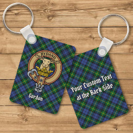 Llavero Clan Gordon Escudo sobre Tartan Keychain