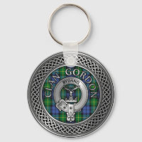 Clan Gordon Escudo y Tartan Knot Keychain
