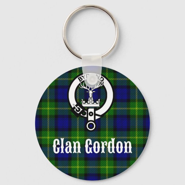 Llavero Clan Gordon Tartan Escudo (Anverso)