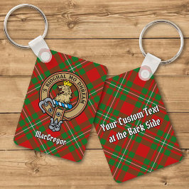 Llavero Clan Gregor Escudo sobre Tartan Keychain