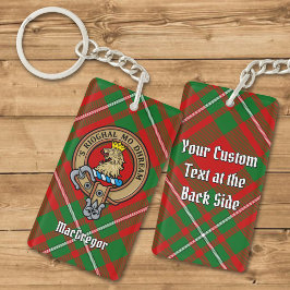 Llavero Clan Gregor Escudo sobre Tartan Keychain