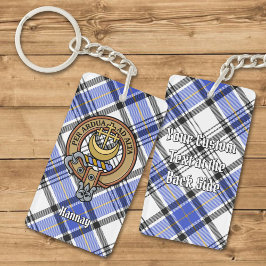 Llavero Clan Hannay Escudo sobre Tartán
