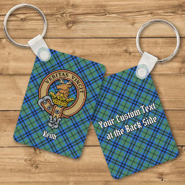 Llavero Clan Keith Escudo sobre Tartan Keychain