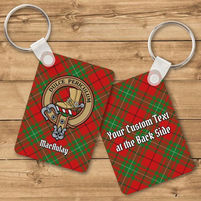 Llavero Clan MacAulay Escudo sobre Tartan Keychain (Subido por el creador)