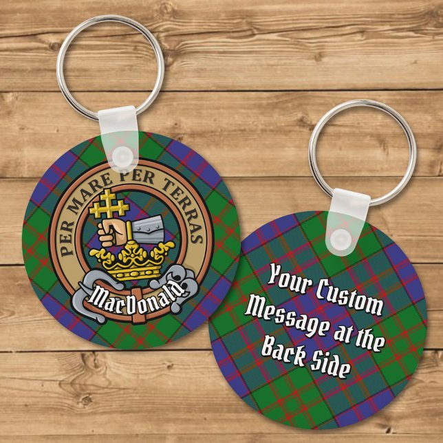 Llavero Clan MacDonald Escudo sobre la Keychain de Tartán (Subido por el creador)