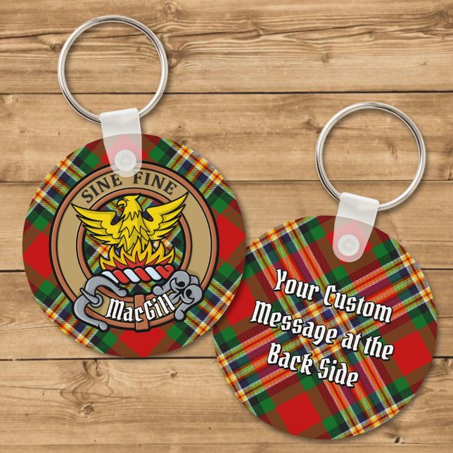 Llavero Clan MacGill Escudo sobre Tartan Keychain (Subido por el creador)
