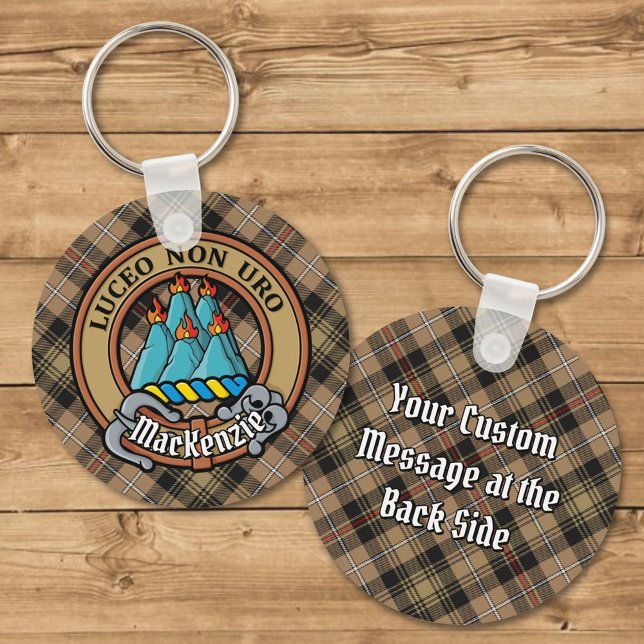 Llavero Clan MacKenzie Escudo sobre Brown Hunting Tartán (Subido por el creador)
