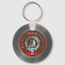 Llavero Clan MacKinnon Escudo & Tartan Knot Keychain