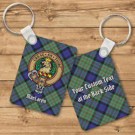 Llavero Clan MacLaren Escudo sobre Tartan Keychain