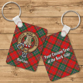 Llavero Clan MacLean Escudo sobre Tartán