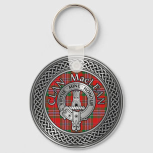 Llavero Clan MacLean Escudo y Tartan Knot Keychain