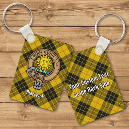 Llavero Clan MacLeod de Lewis Escudo sobre Tartan Keychain
