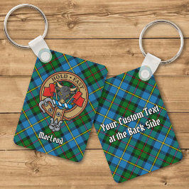Llavero Clan MacLeod Escudo sobre Tartan Keychain