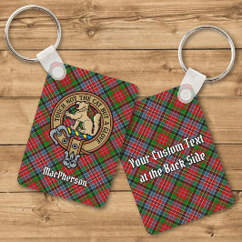 Llavero Clan MacPherson Escudo sobre Tartan Keychain