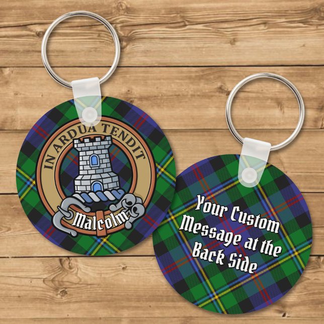 Llavero Clan Malcolm Crest over Tartan (Subido por el creador)