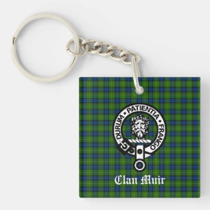 Llavero Clan Muir o más placa Escudo y tartán