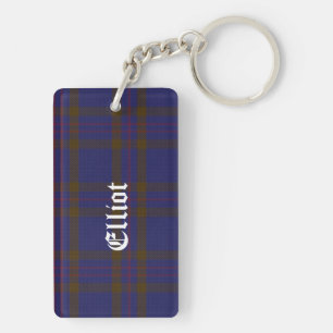 Llavero Clan personalizado Elliot Tartan Plastic Key Chain