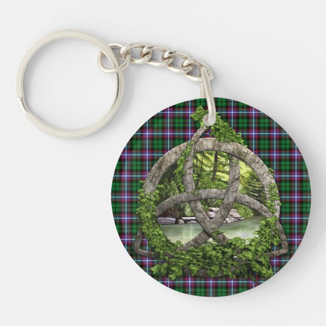 Llavero Clan Russell Tartan Celtic Trinity (Frente)