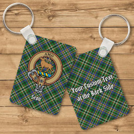 Llavero Clan Scott Escudo sobre Green Tartan Keychain