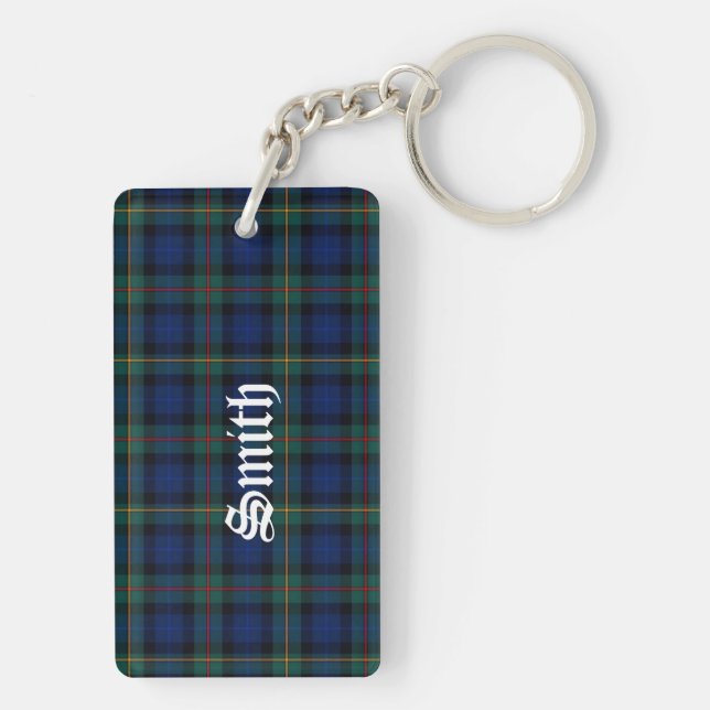 Llavero Clan Smith Tartan Plaid Key Chain, personalizado (Atrás)