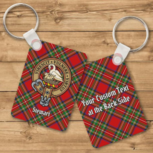 Llavero Clan Stewart Escudo sobre la cadena Keychain Tartá