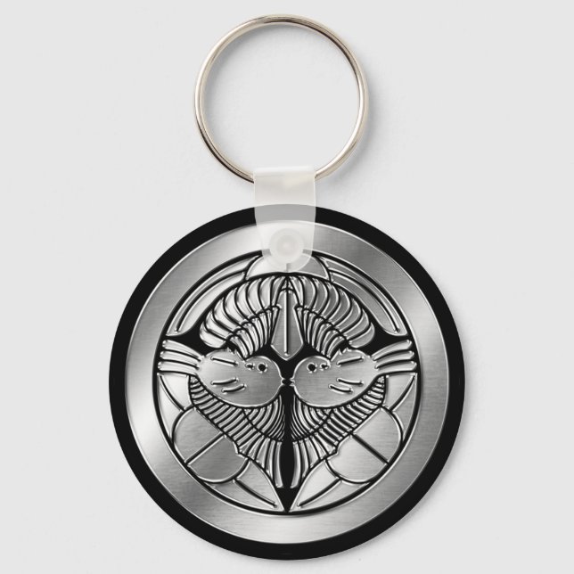 Llavero Clan Uesugi Kamon Silver Chrome (Anverso)