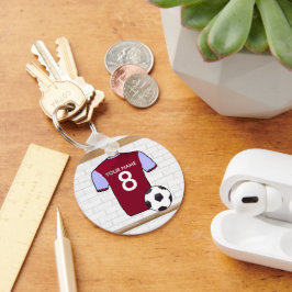 Llavero Claret Blue Football Football Jersey Personalizado
