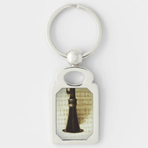 Llavero Clarinet de plata del vintage