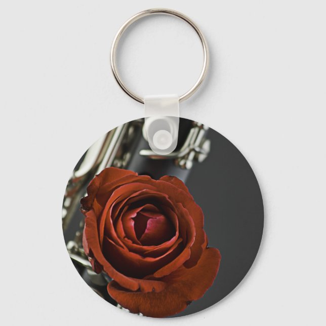 Llavero Clarinet y Red Rose Keychain (Anverso)