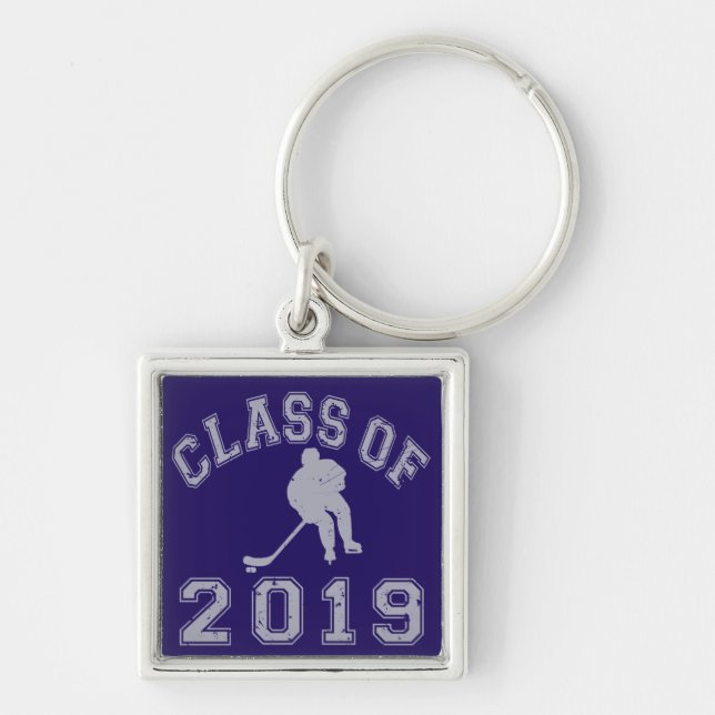 Llavero Clase 2019 del hockey - gris 2 (Frente)