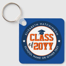 Llavero Clase azul y Naranja de Graduación 2024