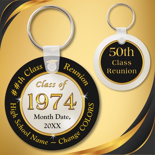 Llavero Clase de 1974, 50ª clase de favores sindicales, (Personalized, 50th Class Reunion gifts. Class of 1974, 50th Class Reunion Favors. Class reunion gift)