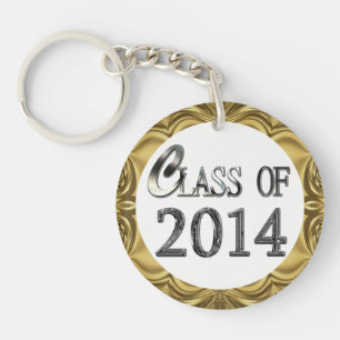 Llavero Clase De 2014 Y Cualquier Nombre Silver & Gold Key
