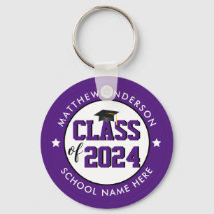 Llavero Clase de 2023 Elegante Graduación Real Púrpura