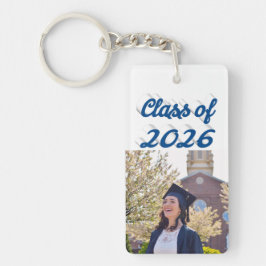 Llavero Clase de 2026 graduación con guión azul marino fot