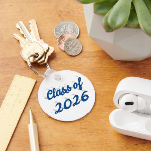 Llavero Clase de 2026 graduación en escritura azul