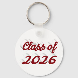 Llavero Clase de 2026 graduación en letra roja script