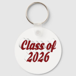 Llavero Clase de 2026 texto borgoña graduación 