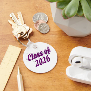 Llavero Clase de 2026 texto morado graduación