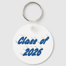 Llavero Clase de 2026 tipografía azul graduación